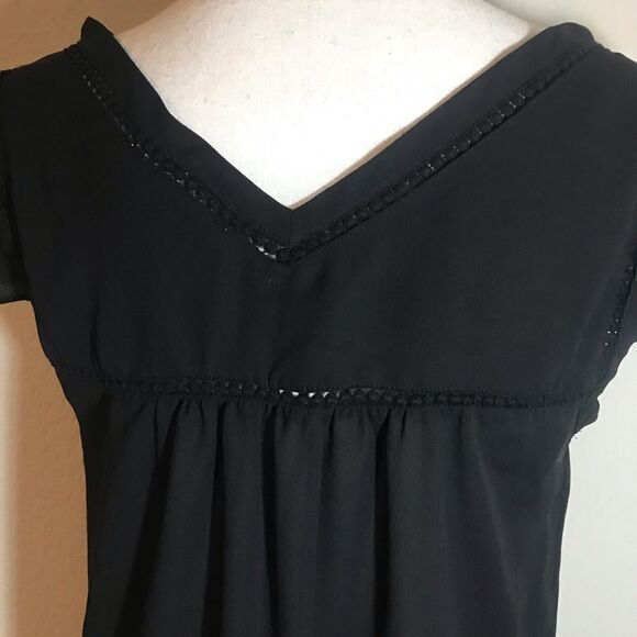 Anthropologie black chiffon blouse‎ - Picture 4 of 6